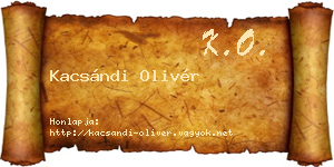 Kacsándi Olivér névjegykártya